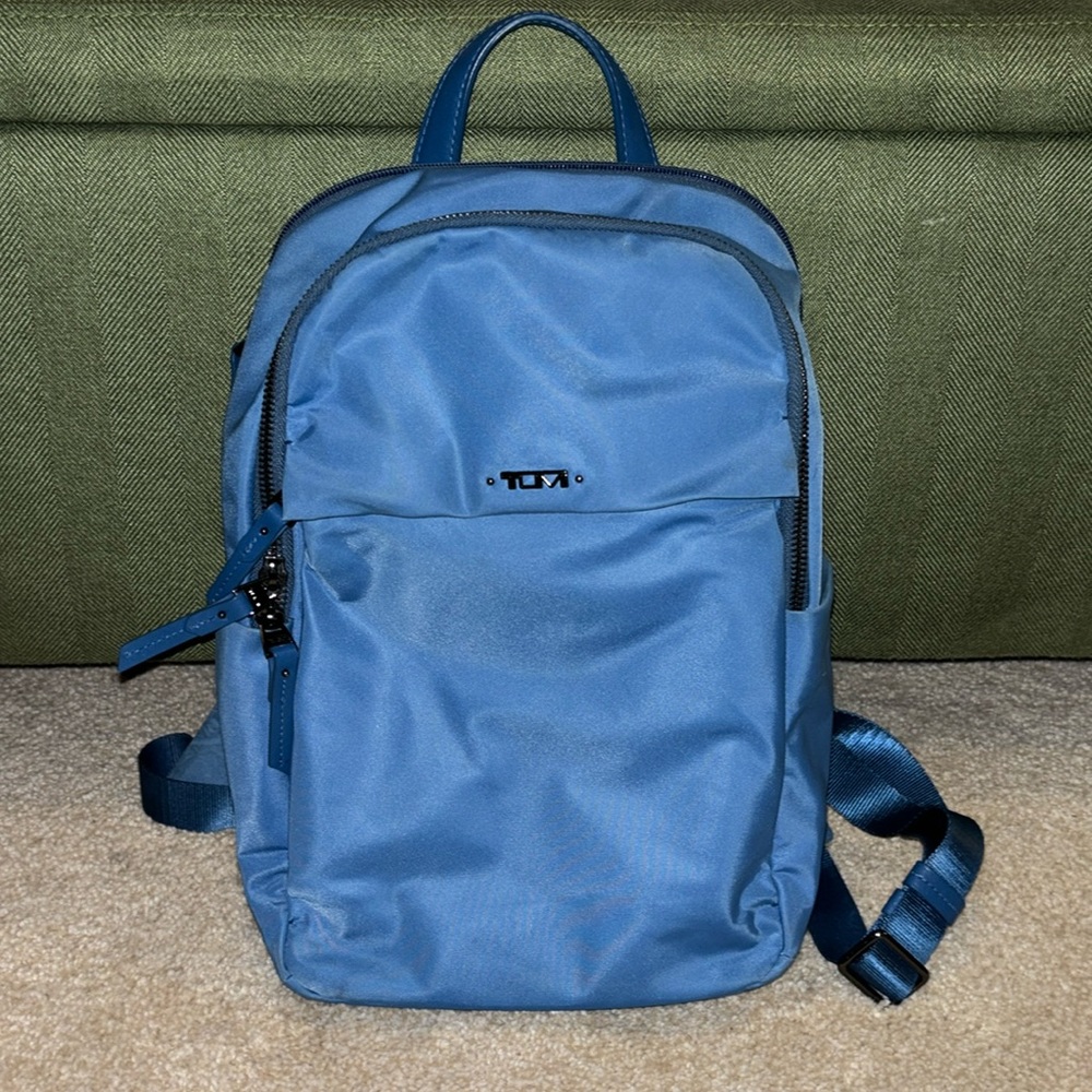 Tumi small blue laptop backpack